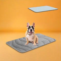 Cozyide dog crate pad top view shows reversible design for year-round comfort
