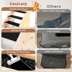 CozyLazy dog stairs in use on couch and bed for easy pet access