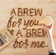 Crafted by Humans Brew Biscuit bacon flavor biscuit close-up, crunchy texture for training treats.
