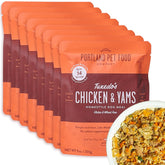 Crafted by Humans Tuxedo s Chicken and Yams pouch front showing human grade ingredients for daily meals