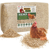 Cranky Frank Hemp chicken bedding packaging highlights eco-friendly design for sustainable coop litter.