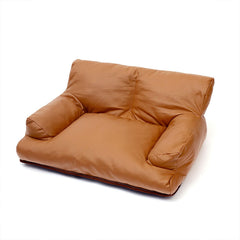 Craoopii Pet Sofa Bed showcases faux leather texture for stylish, cozy lounging.