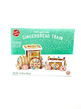 Create-A-Treat gingerbread train kit packaging highlights festive design for family baking fun