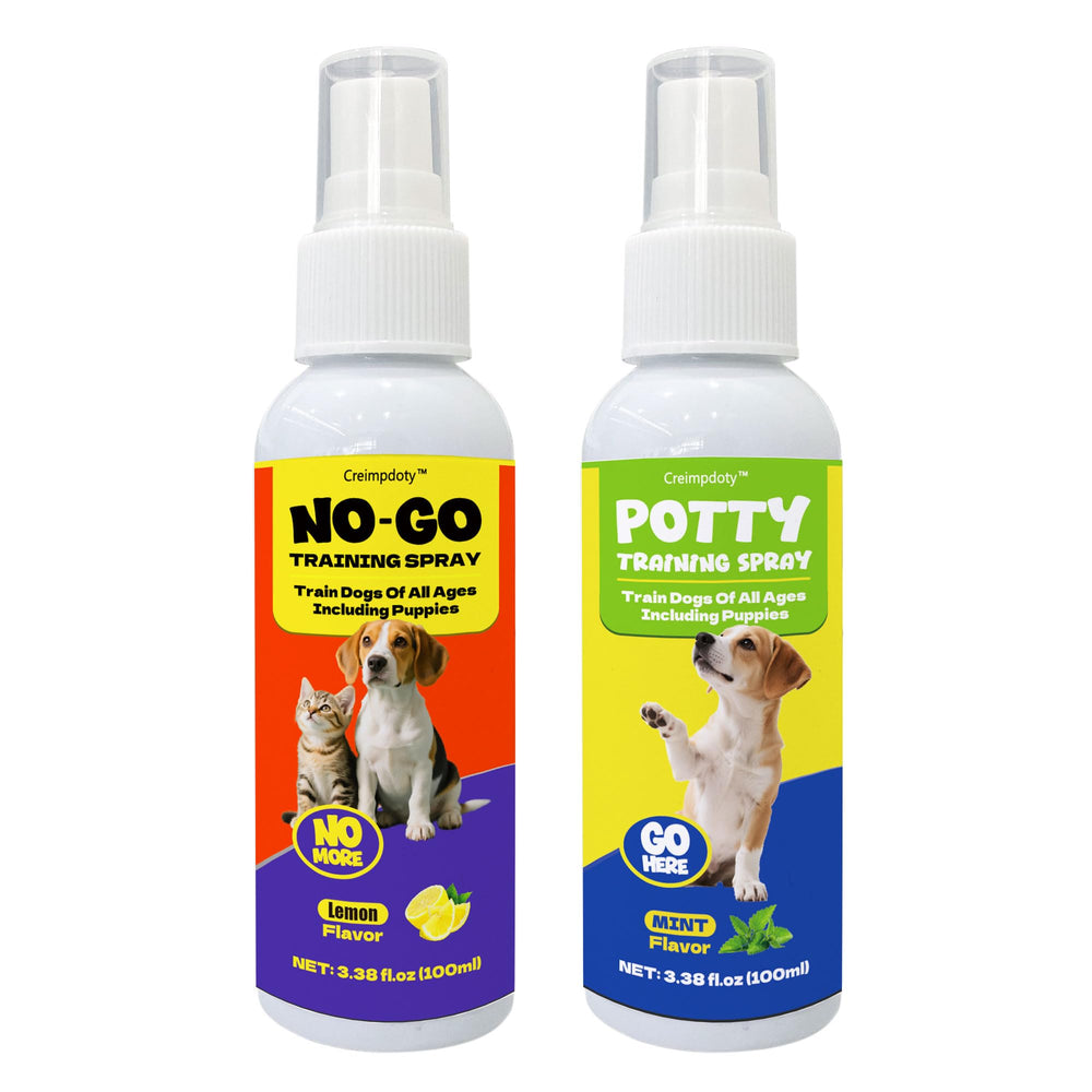 Creimpdoty dog potty spray bottle for indoor training reduces accidents.