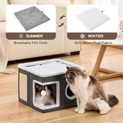 Crispedia cat bed foldable construction makes relocation effortless for rooms or trips.