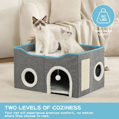 Crispedia large cat bed reversible cushions for year-round comfort