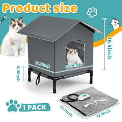 CroBlissful Elevated Heated Cat House interior reveals plush lining for cozy naps.