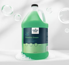 Crown Coat Pistachio Dream rich lather-foam for thorough cleansing.