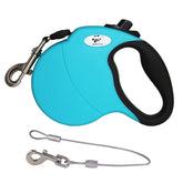 CROWN PAWS retractable leash blue 16ft with comfortable grip for long walks.