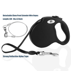 CROWN PAWS tape-guidance system keeps leash smooth and tangle-free during walks.