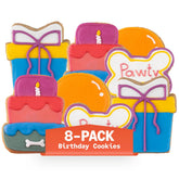CRUMBARK dog birthday treats gift box showcasing a colorful hand-decorated assortment for celebrations