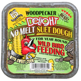 C&S Woodpecker Delight packaging shows 12-pack convenience for year-round feeding.