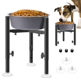 CSD elevated dog bowl stand side view demonstrates sturdy design for stable, mess-free meals