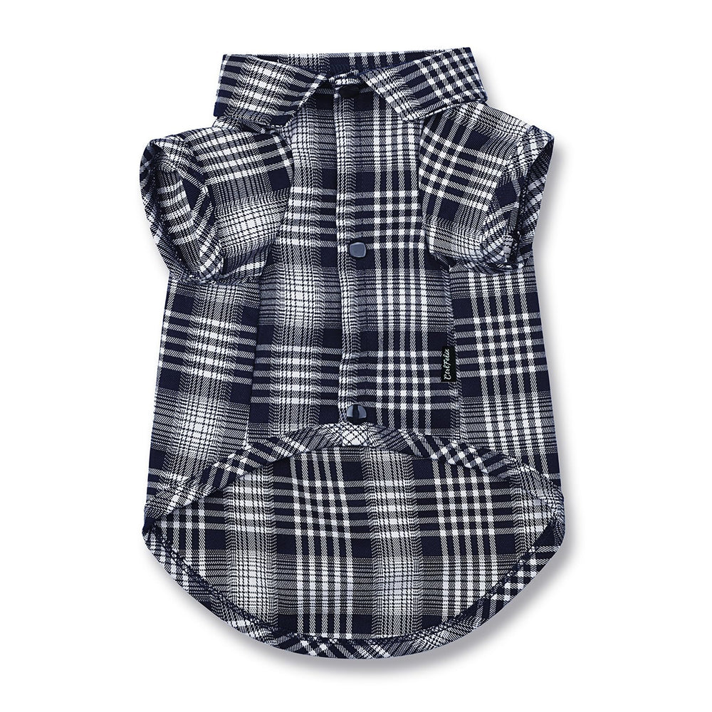 CtilFelix dog shirt plaid blue XL front view for everyday comfort