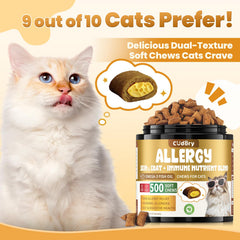 Cudory cat allergy chews packet open, easy daily serving.