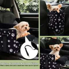 Cullaby Beewarm pet car seat mounted on console enhances bonding.