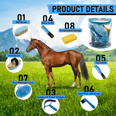 Cunhill horse grooming kit hard brush delivers thorough dirt removal while protecting delicate coat.