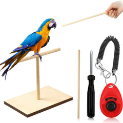 Cunno bird training stand kit perch on table provides a stable tabletop training perch.