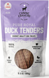 Cure For The Crave Canine Cravers duck tender strips offer pure protein for picky dogs.