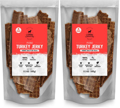 Cure for the Crave Canine Cravers turkey jerky pack two bags front view for convenient rewards