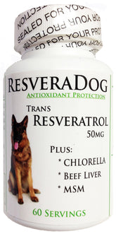CurEase Resveradog powder tin highlights savory beef liver flavor for easy daily dosing and immune support.