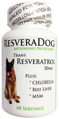 CurEase Resveradog powder tin highlights savory beef liver flavor for easy daily dosing and immune support.