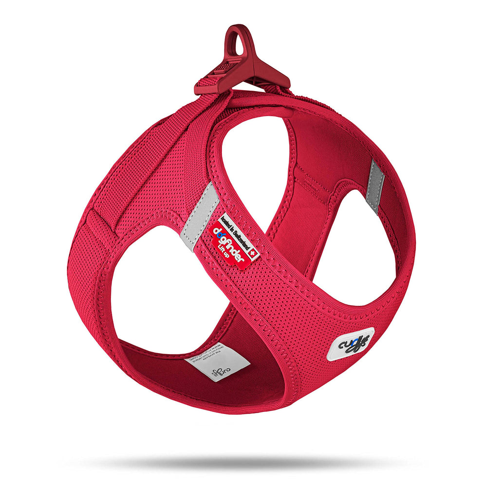 Curli Vest Harness Clasp Air-Mesh Red front view shows lightweight fit and comfort