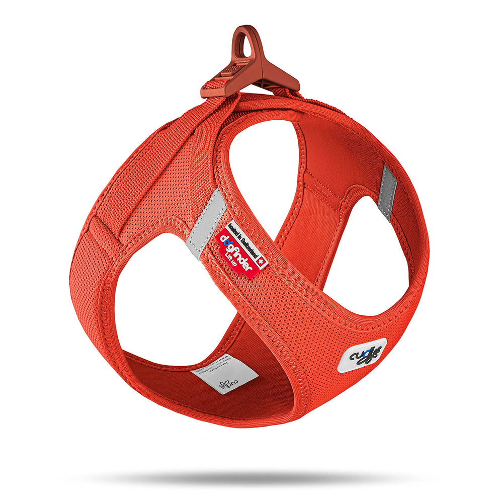 Curli Vest Harness Clasp Air-Mesh Sun Orange, front view highlighting lightweight design and comfort