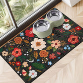 Cuslnox absorbent diatomaceous earth mat captures spills quickly for clean pet feeding