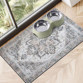 Cuslnox dog food mat absorbs spills, keeping floors dry.