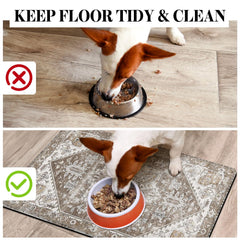 Cuslnox dog mat acting as floor protector, preventing splashes and floor damage.