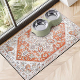 Cuslnox eco-friendly boho pet feeding mat catching spills during meals