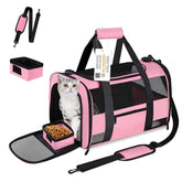 CUSSIOU 20-inch cat carrier front view with mesh ventilation for comfortable travel
