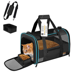 CUSSIOU cat carrier airline-approved soft-sided black for travel