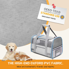 CUSSIOU large-cat carrier with removable wool fleece pad for pet comfort.