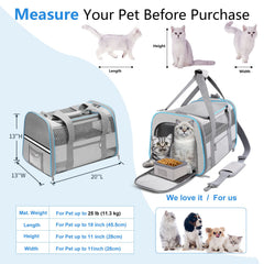 CUSSIOU large cat carrier top-entry for easy loading and quick access.