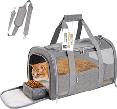 CUSSIOU large pet carrier backpack front view with breathable mesh for airflow during travel.