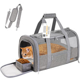 CUSSIOU soft-sided carrier under-seat fits airline travel for small pets.