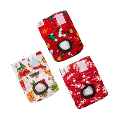 CuteBone Christmas dog diapers front view shows a secure fit for small to large dogs