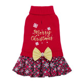 CuteBone Christmas dog sweater dress on a small dog for festive holiday style
