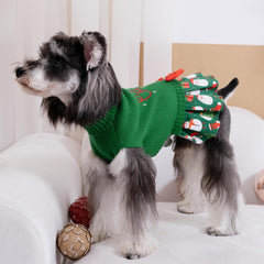 CuteBone Christmas green dog sweater bowtie detail highlights charm for photos and parties.