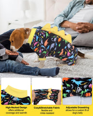 CuteBone Dinosaur Costume Dog Pajamas fabric detail closeup shows crystal velvet softness