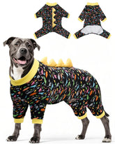 CuteBone dinosaur costume dog pajamas front view with soft velvet fabric for easy movement.
