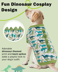 CuteBone dinosaur shirt back spikes showing stylish detail for daily wear.