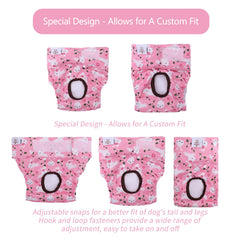CuteBone dog-diapers-adjustable-leg-elastics offer secure, customizable fit