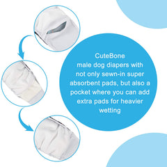 CuteBone dog diapers waterproof shell close-up showing leak prevention on surfaces.
