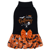 CuteBone Halloween dog sweater front view keeps small dogs warm and stylish during chilly walks.