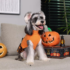 CuteBone Halloween dog sweater side view highlights leash hole access.
