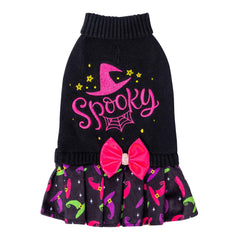 CuteBone Halloween dog sweater with spooky embroidery for festive photo moments.