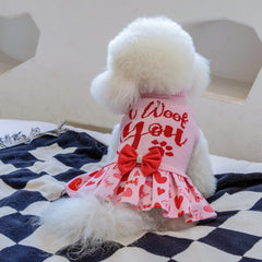 CuteBone pink dog sweater dress back view highlighting knit texture and warmth